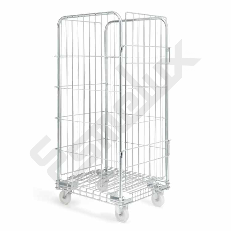 Roll container con una base y laterales para el transporte seguro de mercanc�as